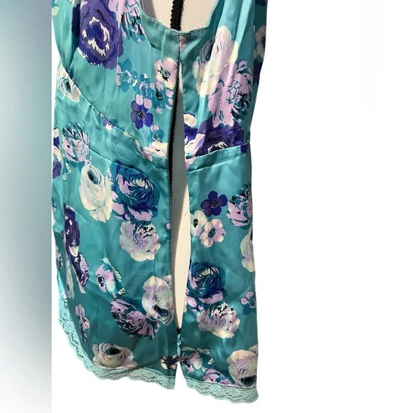 Style & Co. Turquoise Floral Sleeveless Top with Lace Trim, size 16 - Picture 6 of 10